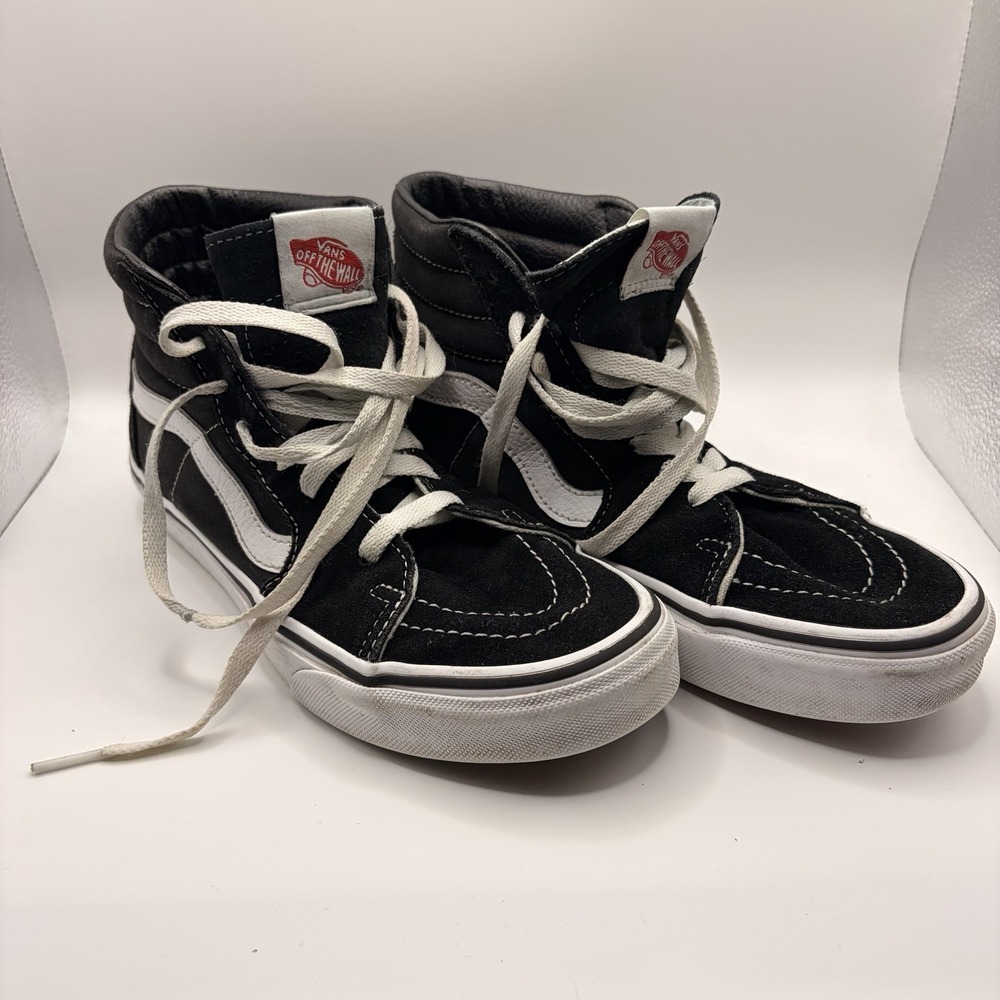 VANS Sk8-Hi High Top Suede Sneakers Black White Womens 8 Mens 6.5 VN0A32R3L2D